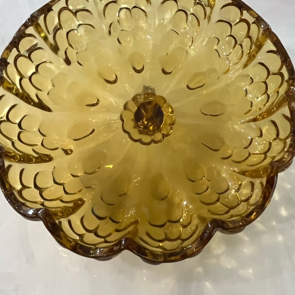 Cracker Barrel Amber glass 2 piece candy dish - Picture 11 of 13